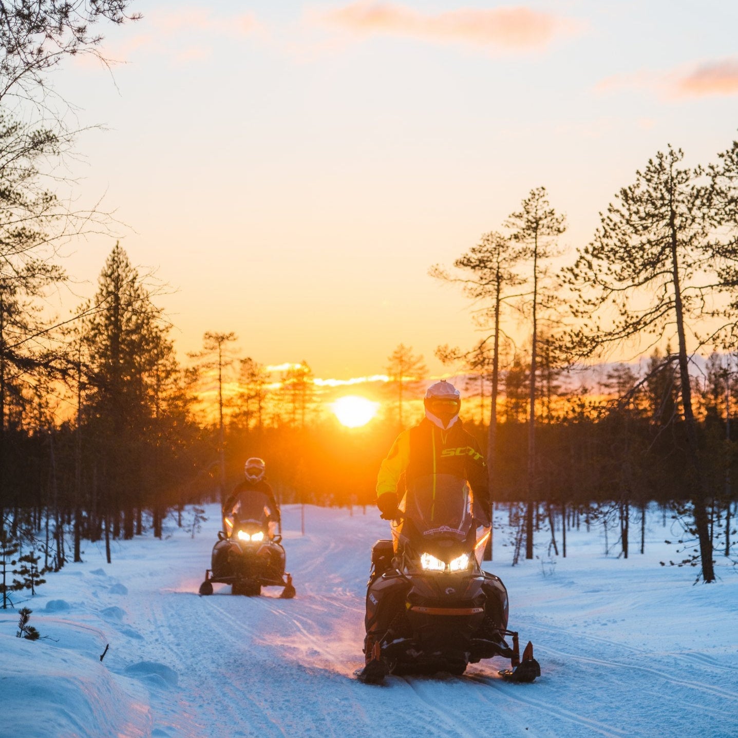 Guided snowmobile safari at Lapland Winter Park