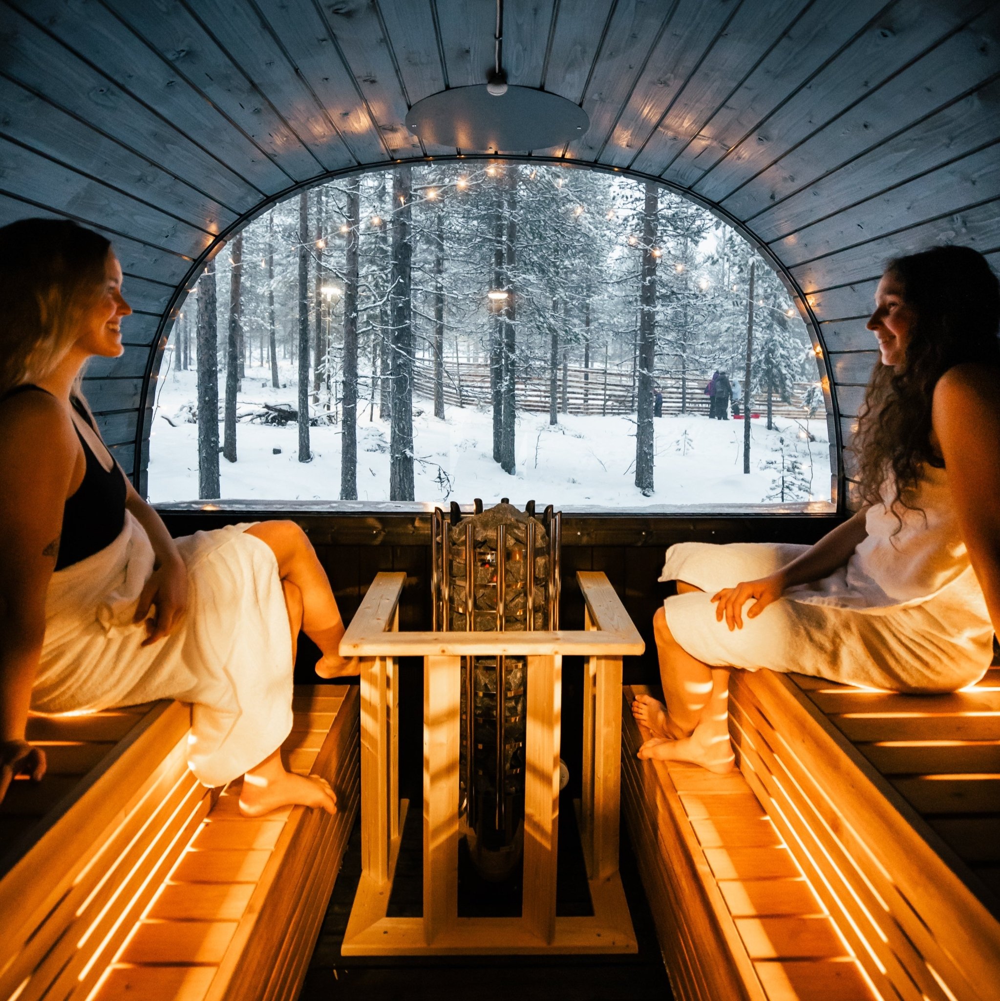 Traditional Finnish sauna at Rovaniemi Sauna World Lapland