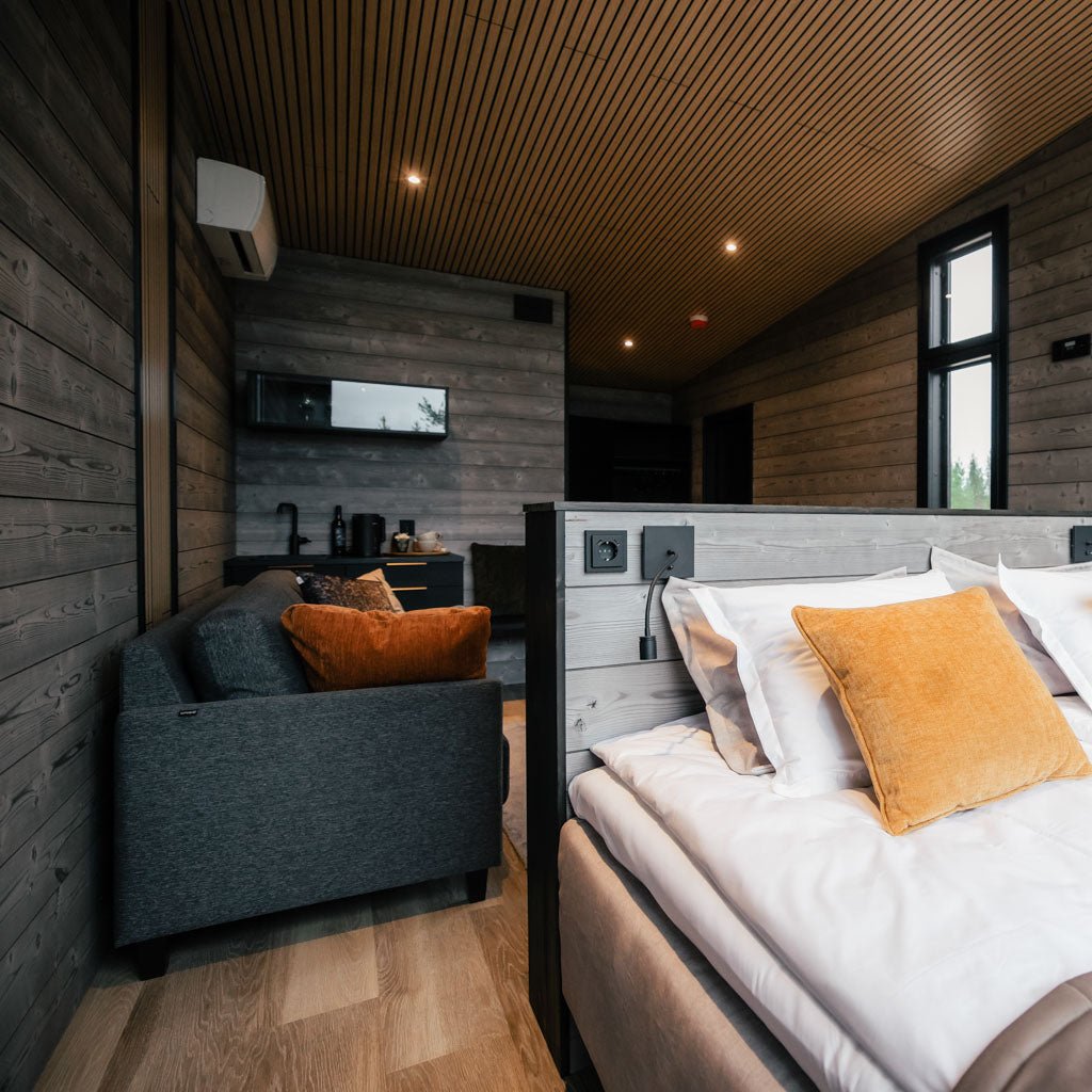 Interior of chalet accommodation in Lapland Winter Park