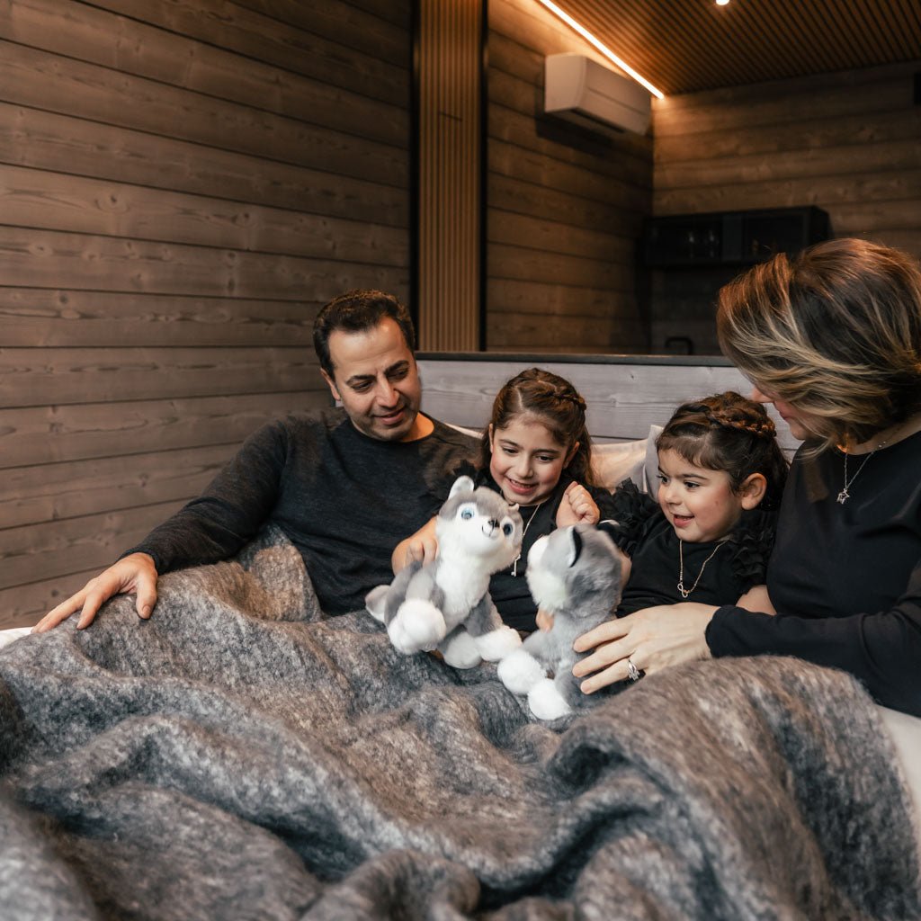 Family enjoying chalet accommodation