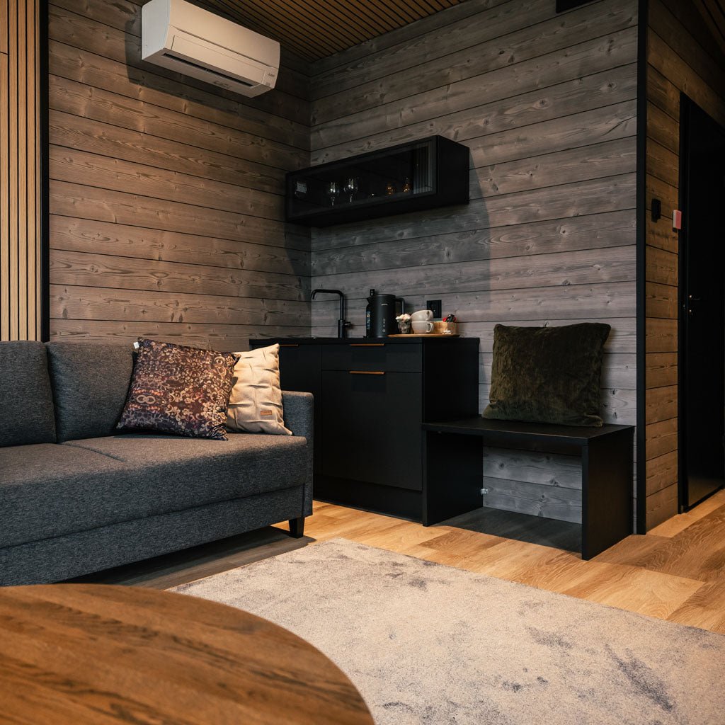 Chalet accommodation living room in Lapland Winter Park
